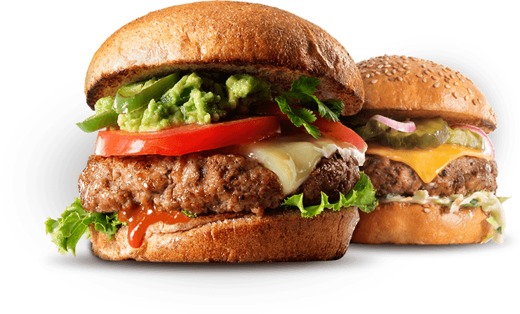 Delicious burger with fresh ingredients